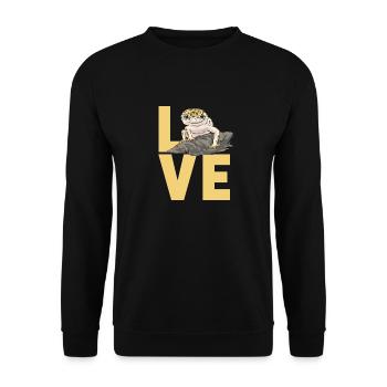 Leopard Gecko Reptile Pet Gecko - Unisex Sweatshirt - black - Front - Alina (178cm) & Michal (187cm)