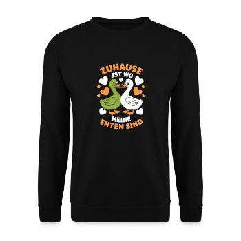 Mallard, Duck Birds, Duck, Dark Duck, Bird - Unisex Sweatshirt - black - Front - Alina (178cm) & Michal (187cm)