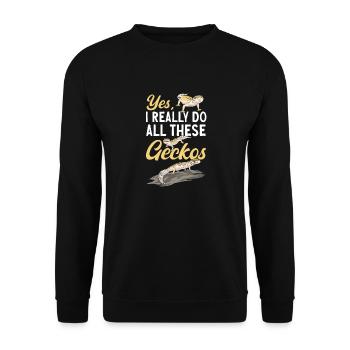 Leopard Gecko Reptile Pet Gecko - Unisex Sweatshirt - black - Front - Alina (178cm) & Michal (187cm)