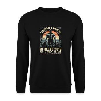 Vintage 2019 Fitness Birthday Gift 2019 - Unisex Sweatshirt - black - Front - Alina (178cm) & Michal (187cm)