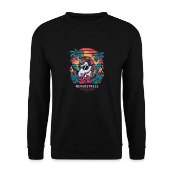 Design Chillout Vibes : décontracté et élégant - Sweat-shirt Unisexe - noir - Devant - Alina (178cm) & Michal (187cm)