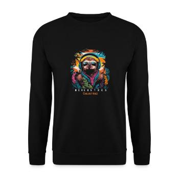 Chillout Vibes Design: Relaxed and Stylish - Unisex Sweatshirt - black - Front - Alina (178cm) & Michal (187cm)