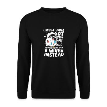 I Must Have Got A Mormon Cat 9 für einen - Unisex Pullover - Schwarz - Vorne - Alina (178cm) & Michal (187cm)