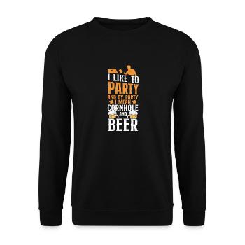 Cornhole Team Bean Bag Player - Unisex Pullover - Schwarz - Vorne - Alina (178cm) & Michal (187cm)