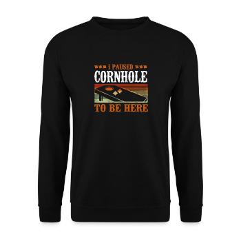 Cornhole Team Bean Bag Player - Unisex Pullover - Schwarz - Vorne - Alina (178cm) & Michal (187cm)
