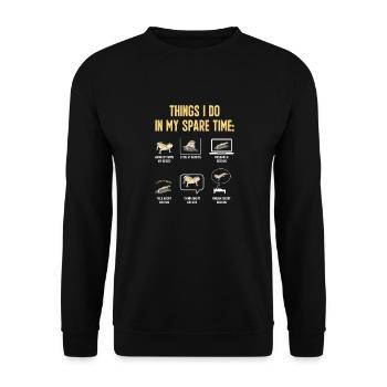Leopard Gecko Reptile Pet Gecko - Unisex Sweatshirt - black - Front - Alina (178cm) & Michal (187cm)