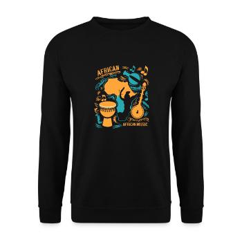 Musique Africaine - Sweat-shirt Unisexe - noir - Devant - Alina (178cm) & Michal (187cm)