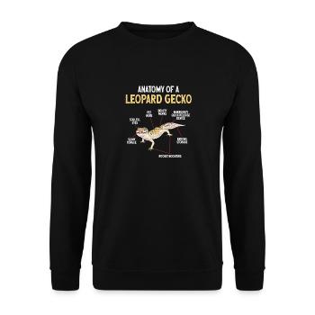 Leopard Gecko Reptile Pet Gecko - Unisex Sweatshirt - black - Front - Alina (178cm) & Michal (187cm)