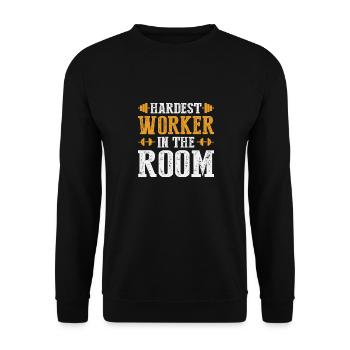 Hardest worker in the room - Sweat-shirt Unisexe - noir - Devant - Alina (178cm) & Michal (187cm)