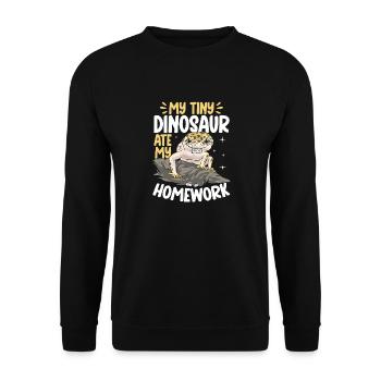 Leopardgecko Reptil Haustier Gecko - Unisex Pullover - Schwarz - Vorne - Alina (178cm) & Michal (187cm)