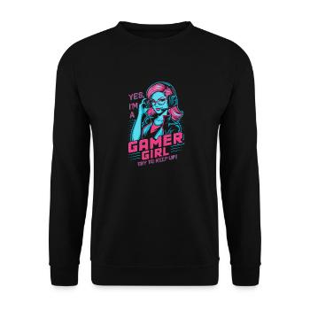 Gamer Girl - Sweat-shirt Unisexe - noir - Devant - Alina (178cm) & Michal (187cm)