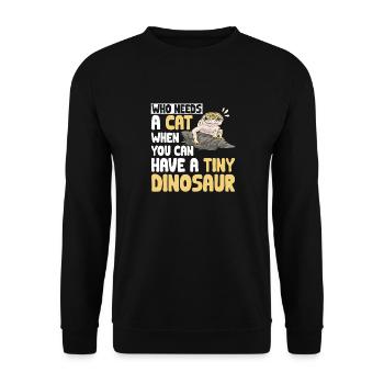 Leopardgecko Reptil Haustier Gecko - Unisex Pullover - Schwarz - Vorne - Alina (178cm) & Michal (187cm)