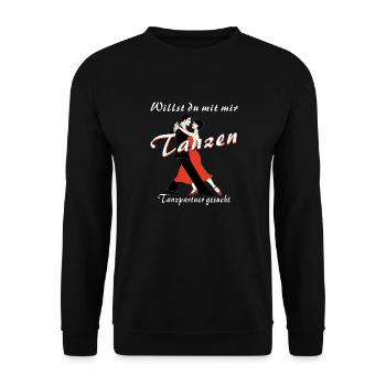 Do you want to dance with me Dance partner - Unisex Sweatshirt - black - Front - Alina (178cm) & Michal (187cm)