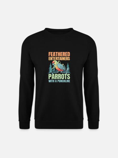 Feathered Entertainers Parrots - Unisex Pullover - Schwarz