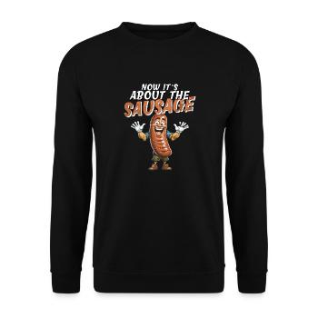 MAINTENANT, IL S’AGIT DE LA SAUCISSE - Sweat-shirt Unisexe - noir - Devant - Alina (178cm) & Michal (187cm)