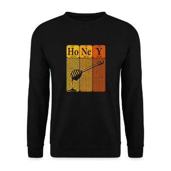 Honig Periodensystem Elemente Retro - Unisex Pullover - Schwarz - Vorne - Alina (178cm) & Michal (187cm)