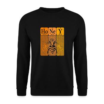 Honig Periodensystem Elemente Retro - Unisex Pullover - Schwarz - Vorne - Alina (178cm) & Michal (187cm)