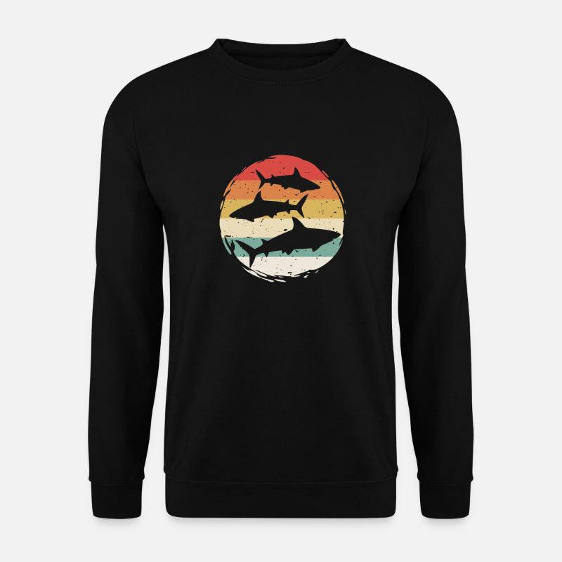 Sharks Vintage 80s Retro Shark Party in The Sea - Unisex Pullover - Schwarz