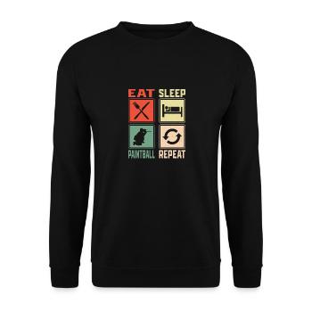 Eat Sleep Paintball Repeat Paintballer Tactical Pl - Unisex Sweatshirt - black - Front - Alina (178cm) & Michal (187cm)