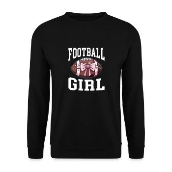 American Football Girl Bow - Unisex Sweatshirt - black - Front - Alina (178cm) & Michal (187cm)
