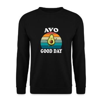 Avo Good Day Avocado - Unisex Sweatshirt - black - Front - Alina (178cm) & Michal (187cm)