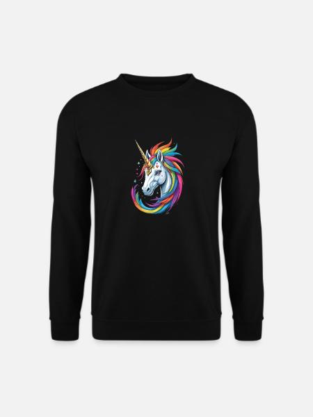 Buntes Einhorn - Unisex Pullover - Schwarz