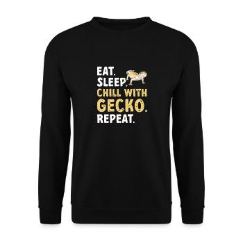 Leopard Gecko Reptile Pet Gecko - Unisex Sweatshirt - black - Front - Alina (178cm) & Michal (187cm)