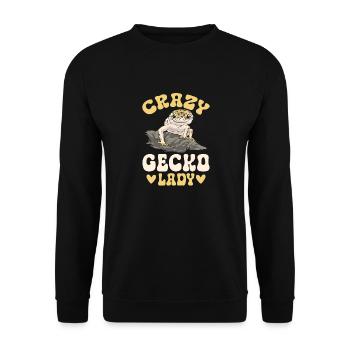 Leopard Gecko Reptile Pet Gecko - Unisex Sweatshirt - black - Front - Alina (178cm) & Michal (187cm)