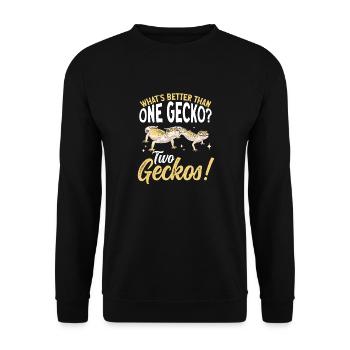 Leopard Gecko Reptile Pet Gecko - Unisex Sweatshirt - black - Front - Alina (178cm) & Michal (187cm)