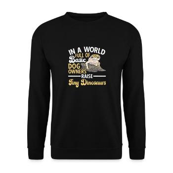 Leopardgecko Reptil Haustier Gecko - Unisex Pullover - Schwarz - Vorne - Alina (178cm) & Michal (187cm)