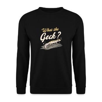 Leopardgecko Reptil Haustier Gecko - Unisex Pullover - Schwarz - Vorne - Alina (178cm) & Michal (187cm)