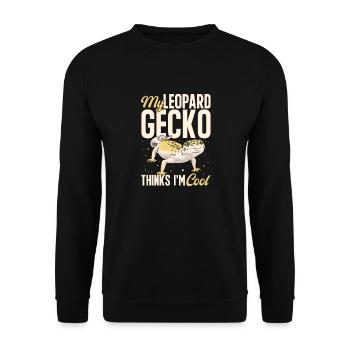 Leopard Gecko Reptile Pet Gecko - Unisex Sweatshirt - black - Front - Alina (178cm) & Michal (187cm)
