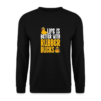 Rubber Duck Rubber Duck - Unisex Sweatshirt - black - Front - Alina (178cm) & Michal (187cm)