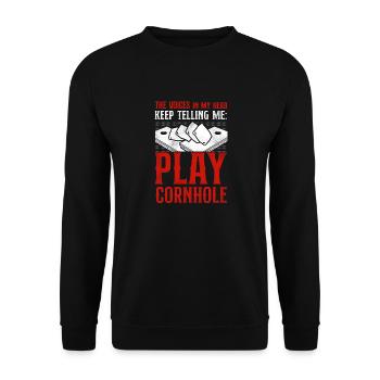 Cornhole Team Bean Bag Player - Unisex Sweatshirt - black - Front - Alina (178cm) & Michal (187cm)
