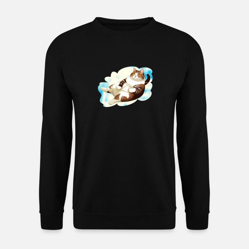 CAT FAT LYING CLOUD - Unisex Sweatshirt - black