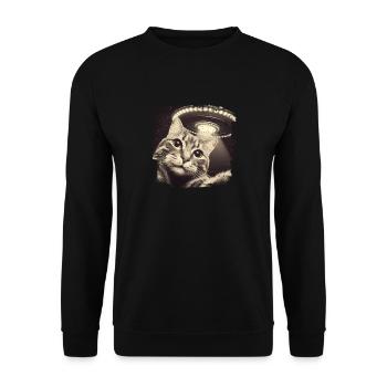 Selfie de chat et d’OVNI, Photographie de nerd bizarre - Sweat-shirt Unisexe - noir - Devant - Alina (178cm) & Michal (187cm)