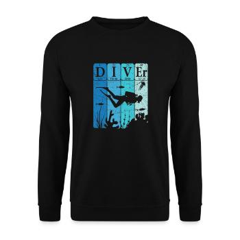 Scuba Diver Periodic Table Elements Retro - Unisex Sweatshirt - black - Front - Alina (178cm) & Michal (187cm)