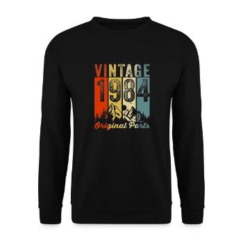 Vintage 1984 Original Parts Legend 40 Birthday - Unisex Pullover - Schwarz - Vorne - Alina (178cm) & Michal (187cm)