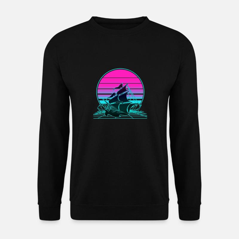 Sunset Pirate Ship - Unisex Sweatshirt - black