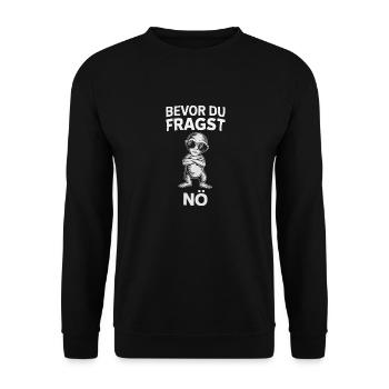 Humorous - Before you ask, nope - Cool and cheeky - Unisex Sweatshirt - black - Front - Alina (178cm) & Michal (187cm)