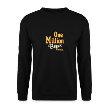 Eine Million Biere bitte - Lustiges Herren Design - Unisex Pullover - Schwarz - Vorne - Alina (178cm) & Michal (187cm)