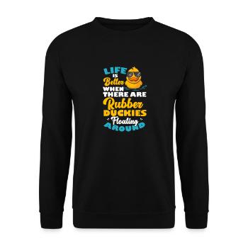 Rubber Duck Rubber Duck - Unisex Sweatshirt - black - Front - Alina (178cm) & Michal (187cm)