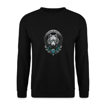 Medieval Arctic Wolf - Unisex Sweatshirt - black - Front - Alina (178cm) & Michal (187cm)