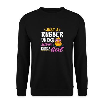 Rubber Duck Rubber Duck - Unisex Sweatshirt - black - Front - Alina (178cm) & Michal (187cm)