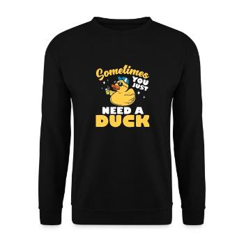 Rubber Duck Rubber Duck - Unisex Sweatshirt - black - Front - Alina (178cm) & Michal (187cm)