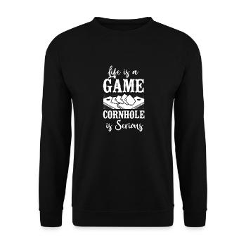 Cornhole Team Bean Bag Player - Unisex Pullover - Schwarz - Vorne - Alina (178cm) & Michal (187cm)