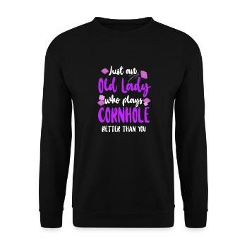 Joueur de sac de haricots de l’équipe Cornhole - Sweat-shirt Unisexe - noir - Devant - Alina (178cm) & Michal (187cm)