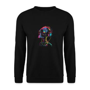 Festival with DJ Alien Alien UFO Headphones - Unisex Sweatshirt - black - Front - Alina (178cm) & Michal (187cm)