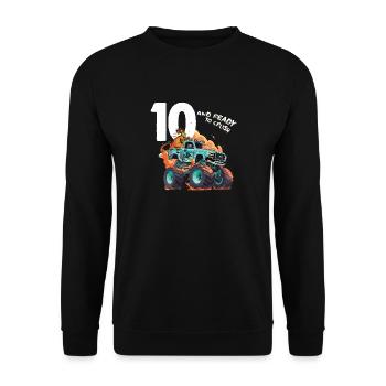10. Geburtstag Jungs, 10 und bereit, Monster zu vernichten - Unisex Pullover - Schwarz - Vorne - Alina (178cm) & Michal (187cm)