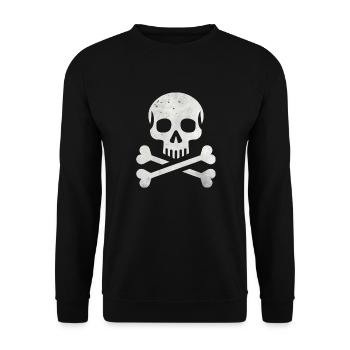 Skull Crossbones Skeleton Pirate - Unisex Sweatshirt - black - Front - Alina (178cm) & Michal (187cm)
